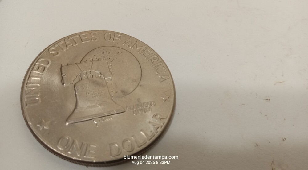 1776-1976 D Eisenhower Bicentennial One Dollar Coin Type 2 Liberty Bell Moon